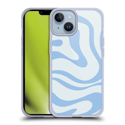 Kierkegaard Design Studio Art Blue Abstract Swirl Pattern Soft Gel Case for Apple iPhone 14