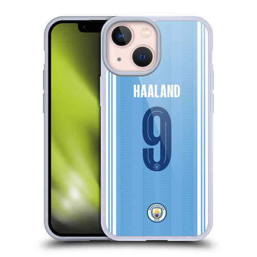 Manchester City Man City FC 2023/24 Players Home Kit Erling Haaland Soft Gel Case for Apple iPhone 13 Mini