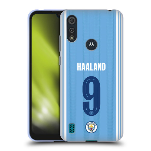 Manchester City Man City FC 2023/24 Players Home Kit Erling Haaland Soft Gel Case for Motorola Moto E6s (2020)