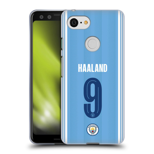 Manchester City Man City FC 2023/24 Players Home Kit Erling Haaland Soft Gel Case for Google Pixel 3