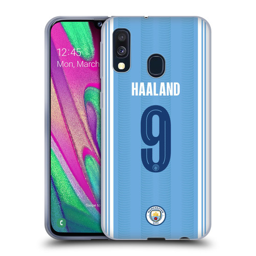Manchester City Man City FC 2023/24 Players Home Kit Erling Haaland Soft Gel Case for Samsung Galaxy A40 (2019)