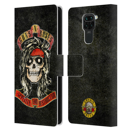 Guns N' Roses Vintage McKagan Leather Book Wallet Case Cover For Xiaomi Redmi Note 9 / Redmi 10X 4G