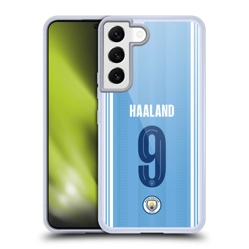 Manchester City Man City FC 2023/24 Players Home Kit Erling Haaland Soft Gel Case for Samsung Galaxy S22 5G