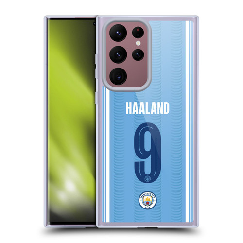 Manchester City Man City FC 2023/24 Players Home Kit Erling Haaland Soft Gel Case for Samsung Galaxy S22 Ultra 5G