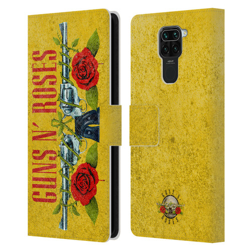 Guns N' Roses Vintage Pistols Leather Book Wallet Case Cover For Xiaomi Redmi Note 9 / Redmi 10X 4G