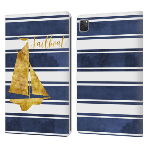 Paul Brent Nautical Sailboat Leather Book Wallet Case Cover For Apple iPad Pro 11 2020 / 2021 / 2022