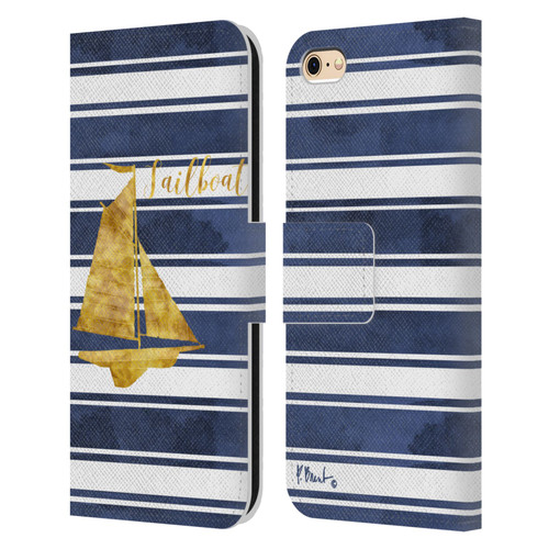 Paul Brent Nautical Sailboat Leather Book Wallet Case Cover For Apple iPhone 6 / iPhone 6s