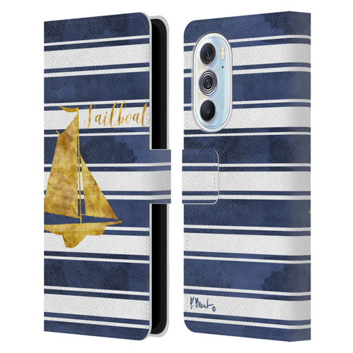 Paul Brent Nautical Sailboat Leather Book Wallet Case Cover For Motorola Edge X30