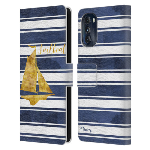 Paul Brent Nautical Sailboat Leather Book Wallet Case Cover For Motorola Moto G (2022)