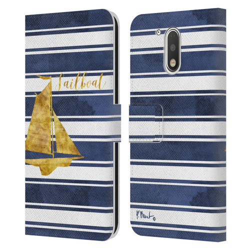 Paul Brent Nautical Sailboat Leather Book Wallet Case Cover For Motorola Moto G41