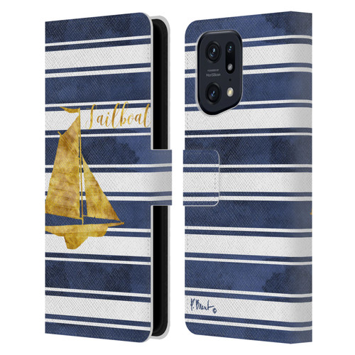 Paul Brent Nautical Sailboat Leather Book Wallet Case Cover For OPPO Find X5 Pro