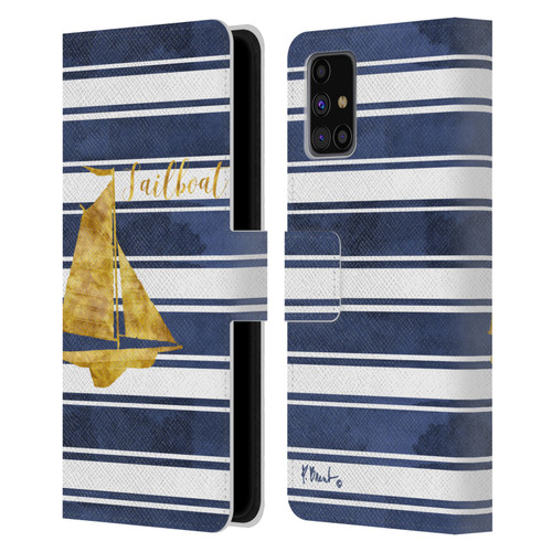 Paul Brent Nautical Sailboat Leather Book Wallet Case Cover For Samsung Galaxy M31s (2020)