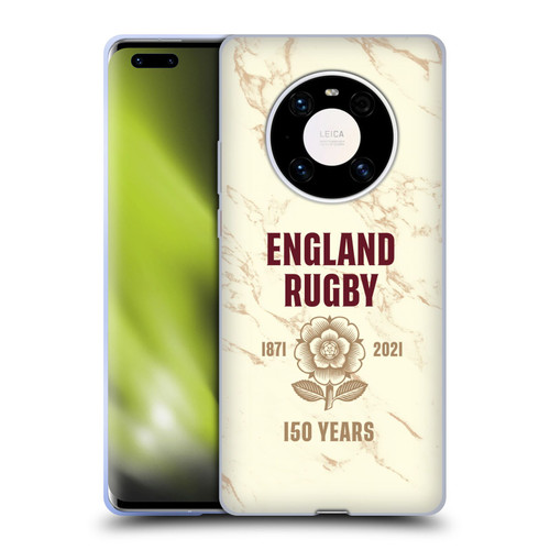 England Rugby Union 150th Anniversary Marble Soft Gel Case for Huawei Mate 40 Pro 5G