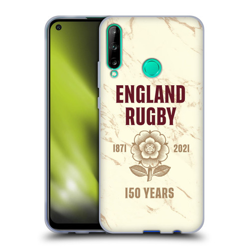 England Rugby Union 150th Anniversary Marble Soft Gel Case for Huawei P40 lite E