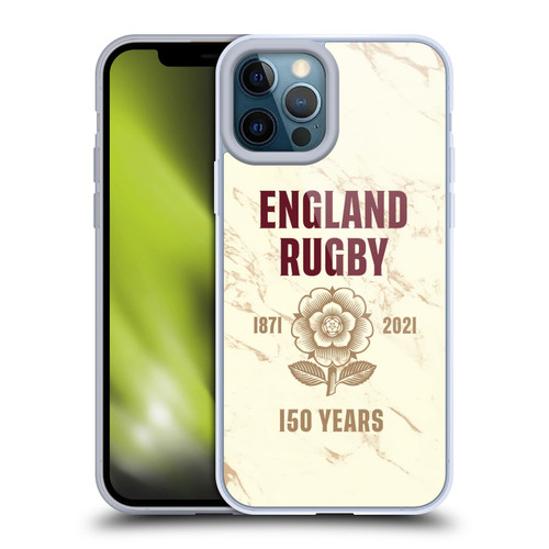 England Rugby Union 150th Anniversary Marble Soft Gel Case for Apple iPhone 12 Pro Max