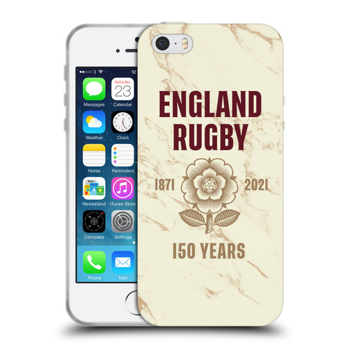 England Rugby Union 150th Anniversary Marble Soft Gel Case for Apple iPhone 5 / 5s / iPhone SE 2016