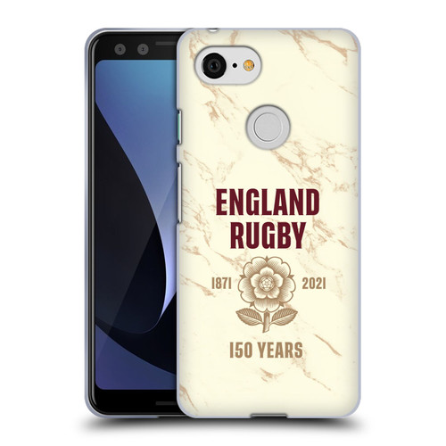 England Rugby Union 150th Anniversary Marble Soft Gel Case for Google Pixel 3