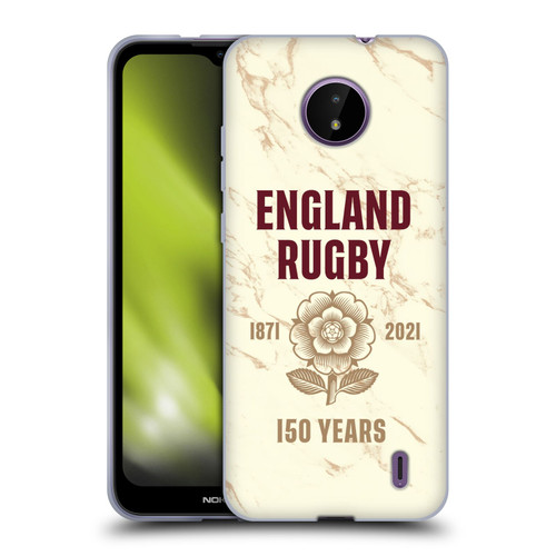 England Rugby Union 150th Anniversary Marble Soft Gel Case for Nokia C10 / C20