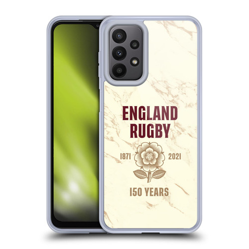 England Rugby Union 150th Anniversary Marble Soft Gel Case for Samsung Galaxy A23 / 5G (2022)