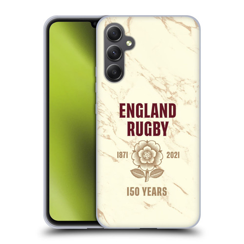 England Rugby Union 150th Anniversary Marble Soft Gel Case for Samsung Galaxy A34 5G