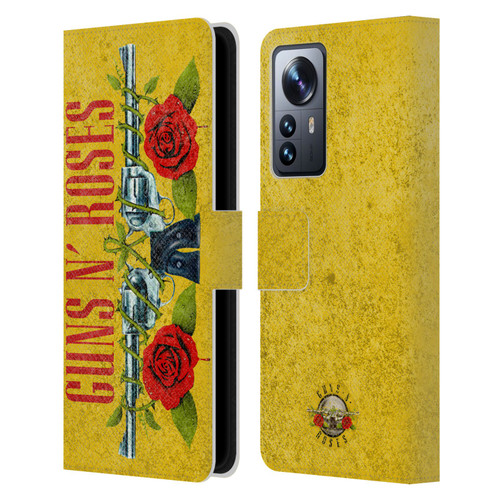 Guns N' Roses Vintage Pistols Leather Book Wallet Case Cover For Xiaomi 12 Pro