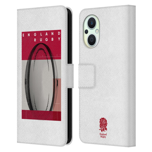 England Rugby Union First XV Ball Leather Book Wallet Case Cover For OPPO Reno8 Lite