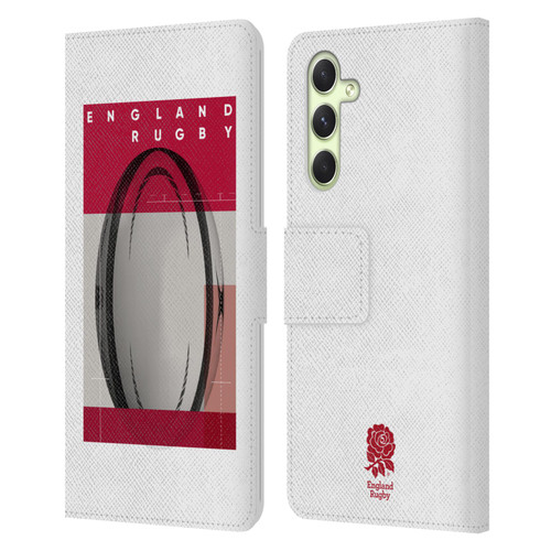 England Rugby Union First XV Ball Leather Book Wallet Case Cover For Samsung Galaxy A54 5G