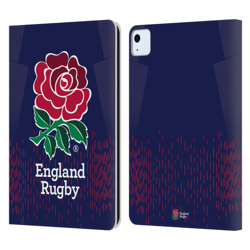 England Rugby Union 2023/24 Crest Kit Away Leather Book Wallet Case Cover For Apple iPad Air 2020 / 2022