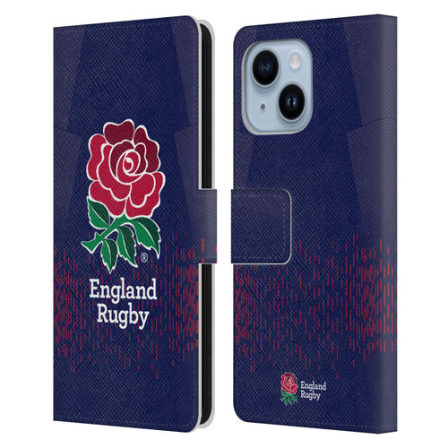 England Rugby Union 2023/24 Crest Kit Away Leather Book Wallet Case Cover For Apple iPhone 14 Plus