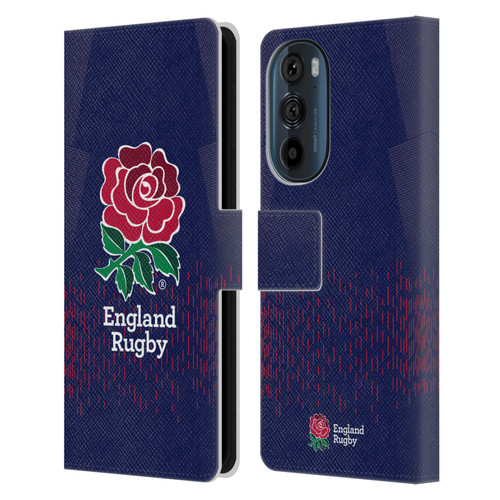 England Rugby Union 2023/24 Crest Kit Away Leather Book Wallet Case Cover For Motorola Edge 30