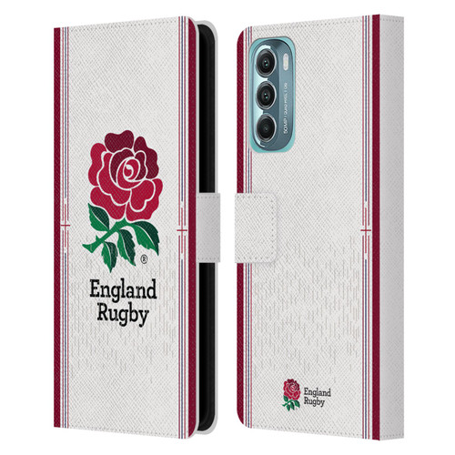 England Rugby Union 2023/24 Crest Kit Home Leather Book Wallet Case Cover For Motorola Moto G Stylus 5G (2022)