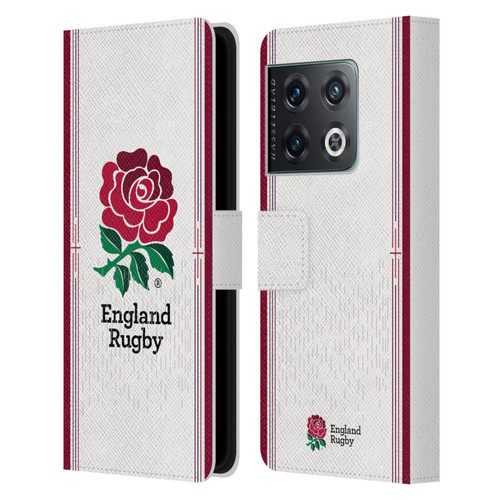 England Rugby Union 2023/24 Crest Kit Home Leather Book Wallet Case Cover For OnePlus 10 Pro