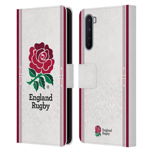 England Rugby Union 2023/24 Crest Kit Home Leather Book Wallet Case Cover For OnePlus Nord 5G