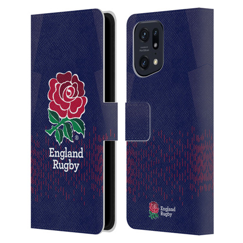 England Rugby Union 2023/24 Crest Kit Away Leather Book Wallet Case Cover For OPPO Find X5