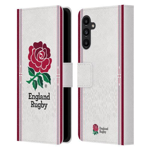 England Rugby Union 2023/24 Crest Kit Home Leather Book Wallet Case Cover For Samsung Galaxy A13 5G (2021)