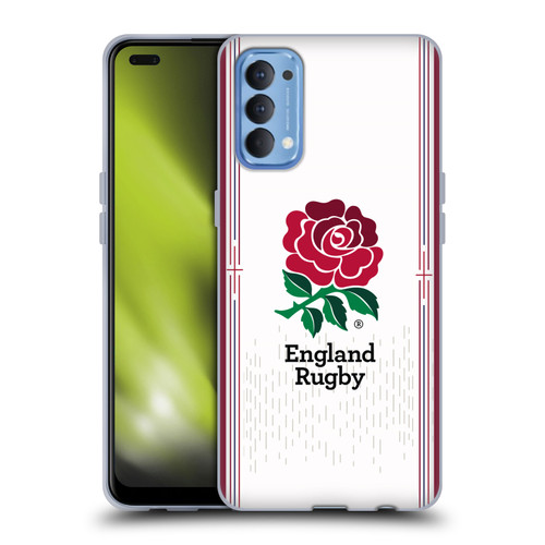 England Rugby Union 2023/24 Crest Kit Home Soft Gel Case for OPPO Reno 4 5G