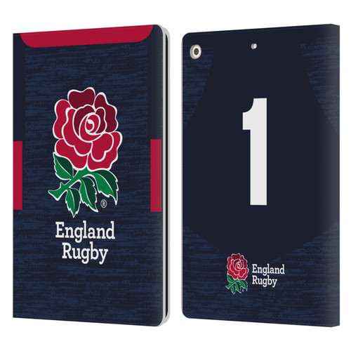 England Rugby Union 2020/21 Players Away Kit Position 1 Leather Book Wallet Case Cover For Apple iPad 10.2 2019/2020/2021