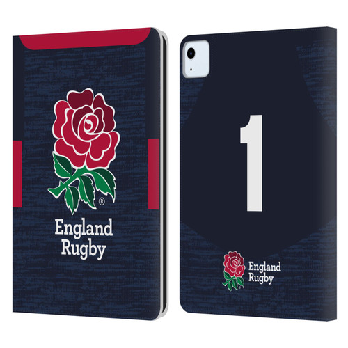 England Rugby Union 2020/21 Players Away Kit Position 1 Leather Book Wallet Case Cover For Apple iPad Air 2020 / 2022
