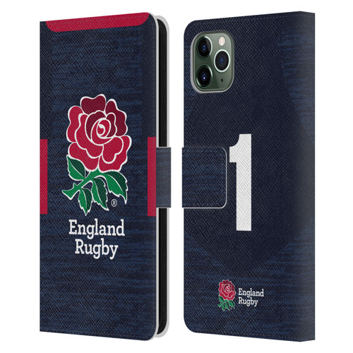 England Rugby Union 2020/21 Players Away Kit Position 1 Leather Book Wallet Case Cover For Apple iPhone 11 Pro Max