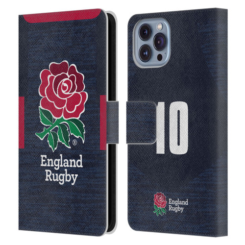 England Rugby Union 2020/21 Players Away Kit Position 10 Leather Book Wallet Case Cover For Apple iPhone 14