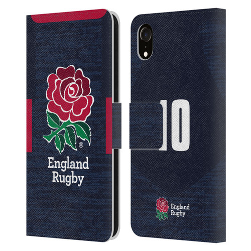 England Rugby Union 2020/21 Players Away Kit Position 10 Leather Book Wallet Case Cover For Apple iPhone XR