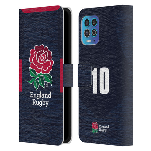 England Rugby Union 2020/21 Players Away Kit Position 10 Leather Book Wallet Case Cover For Motorola Moto G100