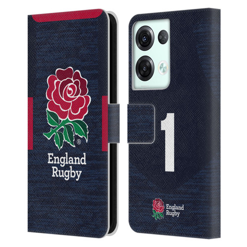 England Rugby Union 2020/21 Players Away Kit Position 1 Leather Book Wallet Case Cover For OPPO Reno8 Pro
