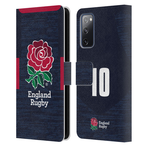 England Rugby Union 2020/21 Players Away Kit Position 10 Leather Book Wallet Case Cover For Samsung Galaxy S20 FE / 5G