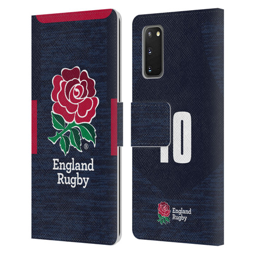 England Rugby Union 2020/21 Players Away Kit Position 10 Leather Book Wallet Case Cover For Samsung Galaxy S20 / S20 5G