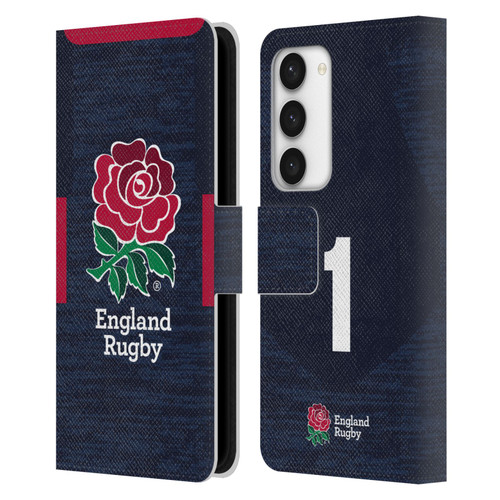 England Rugby Union 2020/21 Players Away Kit Position 1 Leather Book Wallet Case Cover For Samsung Galaxy S23 5G