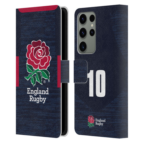 England Rugby Union 2020/21 Players Away Kit Position 10 Leather Book Wallet Case Cover For Samsung Galaxy S23 Ultra 5G