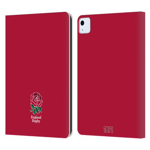 England Rugby Union 2016/17 The Rose Plain Red Leather Book Wallet Case Cover For Apple iPad Air 2020 / 2022