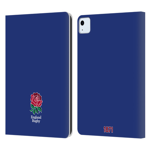 England Rugby Union 2016/17 The Rose Plain Navy Leather Book Wallet Case Cover For Apple iPad Air 2020 / 2022