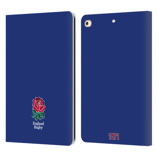England Rugby Union 2016/17 The Rose Plain Navy Leather Book Wallet Case Cover For Apple iPad 9.7 2017 / iPad 9.7 2018
